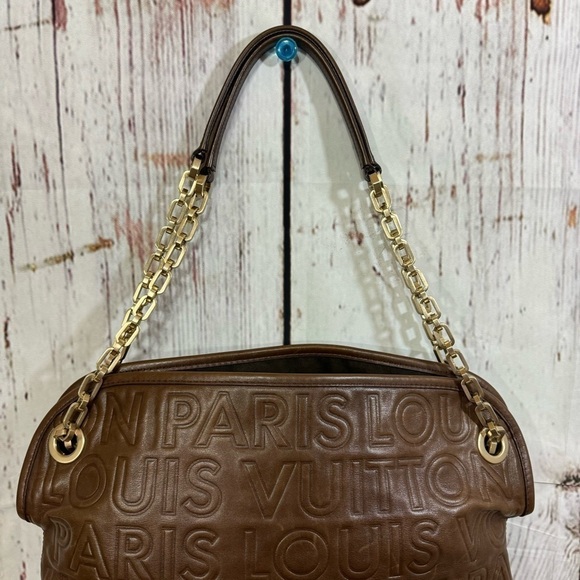 LOUIS VUITTON Limited Edition Chocolate Leather Paris Souple Wish Bag 2008 EUC - Picture 9 of 17